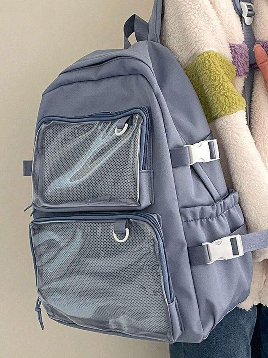 Japanese Kawaii Women New 2026 Transparent Backpack Women Large Capacity Ita Backpack School Bags For College Student JK - Multicolor - View 1