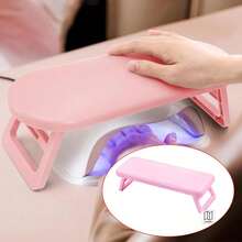 1Pc Foldable Nail Arm Rest, Portable Hand Rest For Nails, Raised Design For Nail Lamp, Round & Square Available, Macaron Multi-Color, Wrist Support For Home & Salon Nail Art - View 3