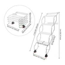 YUNRUX 4-Step Attic Ladder Wall-Mounted Folding Telescopic Extension Ladder - A - View 2