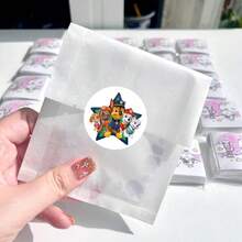 Paw Patrol 500張可愛卡通汪汪隊救援小狗圓形捲筒貼紙，兒童動畫狗狗角色標籤貼紙，適用禮物封口、派對裝飾、筆記本、男孩女孩獎勵貼紙 - 彩色 - 查看 6
