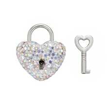 Khóa ổ khóa mini hình trái tim đính đá rhinestone sáng bóng kèm chìa khóa cho tủ ký túc xá, hành lý, sổ tay, dành cho nữ - Nhiều màu - Xem 7