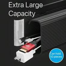 Desktop Cable Management Kit, Desktop Cable Management Line Hider, Cable Hiding Line Manager, Cable Organizer, Cable Raceway Self-Adhesive 96 Inch J-Channel 6X16 - Black Cable Bundle Storage Slot, Gaming Desk Organizer, Cable Hub, Cable Management Box, Hidden Cable - View 10