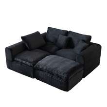 3-IN-1 CUSTOMIZABLE CONFIGURATION: Unleash Your Creativity! 3 Independent Modules Easily Combine Into An L-Shape, A Straight Sofa, Or A Daybed. - 黑色 - 查看 11