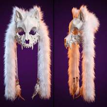 1pc Plush Wolf Skull Shaped Costume Mask, Halloween Cosplay Mask - View 3