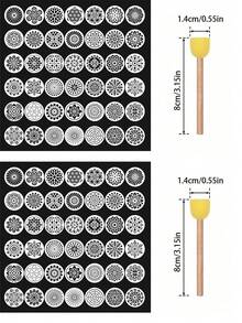 A Set Of 42pcs Circular Mandala Pattern Hollow Stencils, 42pcss In Total, Suitable For Rock Art Projects And Furniture Decoration - Multicolor - View 8