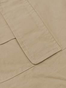 Solid Color Casual Cargo Shorts, Summer (Belt Not Included) - Light Camel - View 8