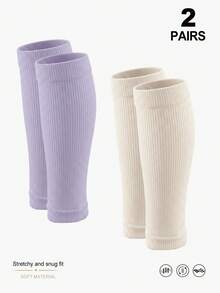 2Pairs Calf Compression Sleeve For Men Women Football Leg Sleeve Elastic Calf Support Sock For Sports Cycling Running Basketball - Multicolor - View 9