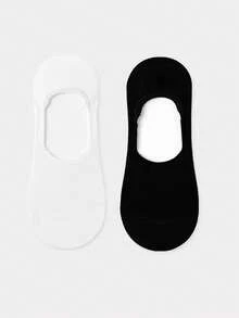 1/2/4/6 Pairs Women's Solid Color Summer Thin White Mesh Breathable No-Slip Invisible Short Socks, Couple Socks - Multicolor - View 9