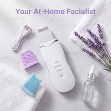 Face Scrubber, Facial Silicone Pore Cleaner, Rechargeable Blackhead Remover For All Skin Types , For Deep Cleansing And Exfoliation, 3 Modes, Wireless, White - 白色 - 查看 10