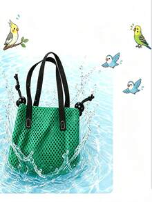 Portable Parrot Carrier Bag, Handheld Bird Travel Tote, Mesh Breathable Outdoor Outing Bag, Drawstring Design Handheld Cage, Transport Bag, Suitable For Budgies, Cockatiels, Conures, Daily Bird Walking, Short Trips, Vet Visits. Best Gift For Bird Lovers During Back To School, Christmas, Halloween - Multicolor - View 10
