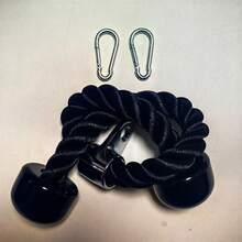 Heavy-Duty Woven Fitness Pull Rope With Non-Slip Coated Ends And Metal Quick Buckle, Suitable For Gym Pulldown Machines And Home Back Strength Training - Black - View 9