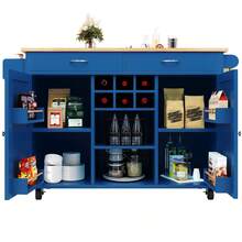 Modern Sideboard Blue With Storage Space - Blue - View 4