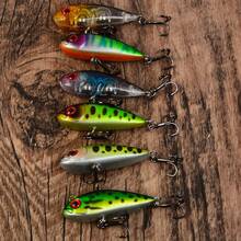 6pcs Mini Sinking Pencil Lure Set, Micro Bionic Hard Bait With Double Treble Hooks, Bass Fishing Lure Combo - Multicolor - View 7