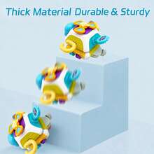 10-In-1 Toddler Busy Cube Toy, Montessori Sensory Busy Board - Airplane, Car, Travel Toys (Some Accessory Colors Random) - Multicolor - View 7