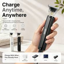 WEEME 1pc Wireless Hair Clipper T-Blade Trimmer Zero Gap Design Professional Haircutting Precise Trimming Beard Contour Trimmer With Guide Comb Attachment Portable Travel Styling Tool - Multicolor - View 10