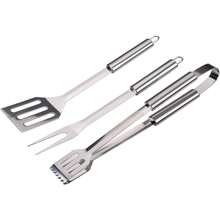 Barbecue Set 3 Pieces – Barbecue Utensils With Spatula And Tongs – Barbecue Accessories With Fork – Stainless Steel Barbecue Tools – Silver - Silver - View 9
