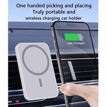 Portable 15W Magnetic Wireless Car Charger, Upgraded Strong Magnet Compatible With Apple Wireless Charging Phones, Car Mount Holder Compatible With Iphone 12/12 Pro Max/12/15/13 Mini/13 Pro/13 Pro Max/14 Pro Max - Multicolor - View 4