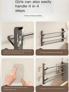 1pc No-Drill Wall-Mounted Slippers Rack, Bathroom Storage Solution, Home Shoe Rack, Hanging Shoe Rack, Suitable For Small Spaces, Apartment Living, Bathroom Storage, Suitable For Families And Renters, Space-Saving, Moving Into A New Home - Multicolor - View 4