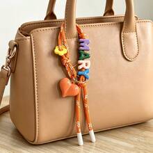 [Tùy chỉnh] 1 mặt dây chuyền handmade đan dây nylon, đi kèm chữ acrylic tùy chỉnh và hình trái tim, móc treo túi cá nhân hóa, quà tặng trang trí, mặt dây tên, quà sinh nhật - Nhiều màu - Xem 17