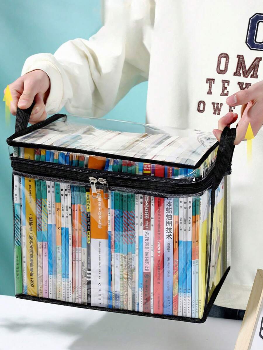 2/3pcs Transparent Storage Boxes With Flip Lid, Large Rectangular Stackable Space-Saving Organizer Bins, Durable Plastic Storage Containers For Home, Office, Dorm Organization - Multicolor - View 1