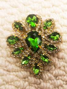 45*59mm Gold Crystal AB Rhinestone Applique, Sewn On Flat Claw Setting With Diamond Inlay, Suitable For Wedding Dress, Shoes And Crafts Making - Gold AB Stones - View 8