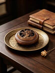 Round Wooden Incense Burner Hollow Cover Classic Floral Carved Wood Censer For Home Fragrance Meditation Yoga Bedroom Decor For Oud Bakhoor Frankincense Ramadan Gift - Multicolor - View 11