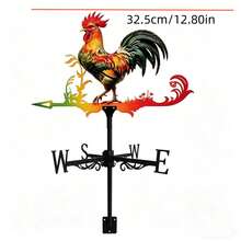 Colorful Rooster Metal Weathervane, Outdoor Yard Decor, Rust-Resistant Durable Wind Direction Indicator, Ideal Gift For Independence Day, Christmas, Holidays - A - View 15