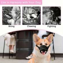 1 Pc Dog Muzzle, Soft Mesh Muzzles For Small Medium Large Dogs Chihuahua Poodle Husky Labrador Retriever, Breathable Dog Mouth Guard For Biting Chewing Grooming, Allow Panting Drinking - Multicolor - View 5