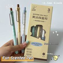 3pcs/Box Fun Scented Gel Pens 0.5mm Creative Quick-Dry Pens Minimalist Polka Dot Black Pens For Study & Office Use - Sets - View 6