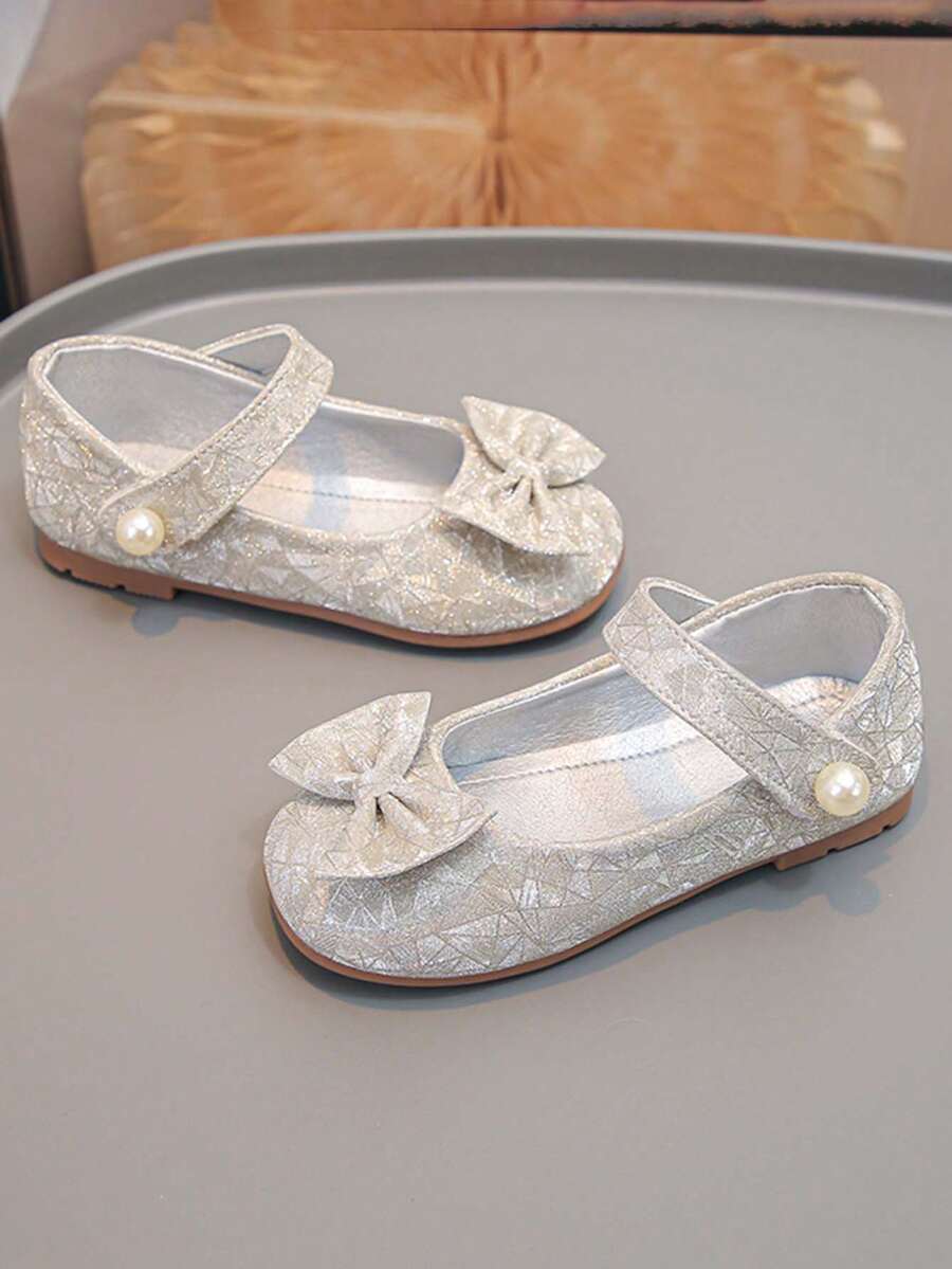 1 Pair Girls Flat Mary Jane Shoes, Non-Slip Breathable Toddler Walking Shoes, Suitable For Spring, Summer, Autumn - Gold - View 1