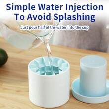 1pc Pink Silicone Portable Ice Mold, Cylindrical 3D Ice Cube Maker, Easy-Release Silicone Ice Tray, Multi-Compartment Design, Minimalist Bucket Shape, With Lid, Reusable, Suitable For Home, Bar, Club And Outdoor Use. - Multicolor - View 3