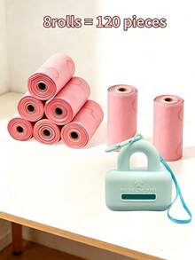 1 Box + 120 Garbage Bags / 1 Box / 120 Garbage Bags. Pet Travel Essential / Portable Garbage Bag Dispenser And Storage Box. Made Of Thick Scented Printed Plastic Bags, Suitable For Outdoor Travel, Strollers, Cars And Home Use. - Multicolor - View 8