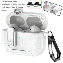 1個皮革紋理耳機保護殼 防丟鎖扣式 相容 Apple 第1/2代、Pro/Pro2、Pro3、Apple 第3/4代 保護殼支架 - 彩色 - 查看 19