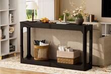 Coffee Table Black 140cm - Side Table With Storage Space - 黑色 - 查看 6