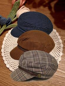 Women's Fashion Octagonal Beret | Knitted Craft | Polyester Material | Lightweight Non-Elastic | Suitable For All Seasons Universal Headwear - View 6