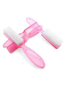 Ergonomic Grip Nail Cleaning Brush - Suitable For Women, Men And Teenagers | Odorless Foot, Hand And Nail Care Essential Multi-Function - Pink - View 2