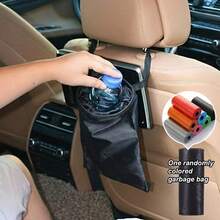 1 pieza/2 piezas Cubo de basura plegable para coche - Negro - Ver 12