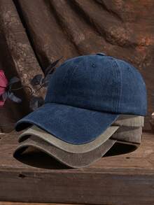 3pcs Unisex Outdoor Casual Fashion Adjustable Size Solid Color Retro Baseball Cap, Suitable For Daily Matching - A - View 18