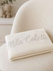 1PC Custom Embroidered Knit Throw Blanket, Eyelet Hollow Knitted Cover With Scalloped Trim, 4 Color Options, Decorative Bed Blanket For Bedroom Use, Ideal Holiday Gift For Parents, Spouse And All Family Members - Multicolor - View 4