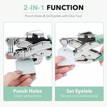 3/16 & 1/8 Grommet Tool Kit And Eyelet Hole Punch Plier, Grommet Eyelet Pliers Tool Set With 160 Pcs Metal Grommets Eyelets And Case For Leather Bags Clothes Belt Cards And Crafts - A - View 4