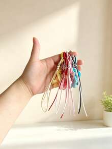 1pc Floral Lanyard Keychain, New Creative Colorful Flower Hand-Carried Key Pendant Chain - A - View 6