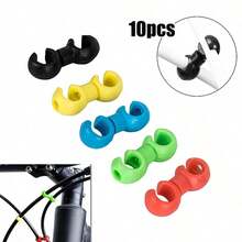 10pcs/Sturdy Bicycle Cable Clips With Rotating S-Shaped Hook And Secure Locking System, Perfect For Securing Brake And Gear Systems Of Mountain Bikes, Road Bikes And Hybrid Bikes - Made Of Durable Plastic, S-Shaped Design, Specifically Designed For Bicycle Transmission Cables - Multicolor - View 2
