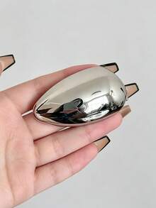 Smooth Teardrop Metal Brooch, Multifunctional Suit Waist Tightening Clip, Minimalist Solid Color Coat & Dress Decorative Pin - Multicolor - View 3