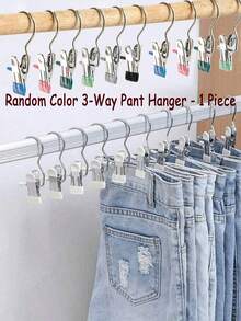 Multi-Layer Pants Hanger, Space-Saving Anti-Slip Wardrobe Storage Rack, Suitable For Storing Scarves, Jeans, Long Pants, Sturdy Design (This Product Requires Self-Assembly, Easy Installation, Simple Operation) Halloween. Christmas - Multicolor - View 10