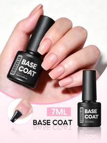 Coscelia 2pcs 7ml Clear Base & Top Coat Set, Requires UV/LED Lamp Curing, Fast-Drying Gel Nail Polish Set, Suitable For DIY Home Manicure Salon Or Women's Gift, Long Lasting - 7ML - View 1