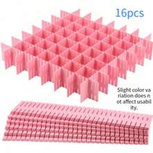 Drawer Dividers, Adjustable Drawer Organizer, Suitable For Socks, Underwear, Bras, Cosmetics, Bedroom Office Storage - Pink - View 11