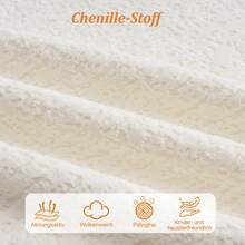 Sofa Bed Frame White Chenille - 155x96cm - White - View 8