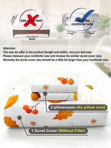 2/3pcs Halloween Thanksgiving Pumpkin Ghost Duvet Cover Set, Soft Breathable Anti-Pilling All-Season Bedding, No Insert, Wrinkle Resistant, Machine Washable, For Single Double Queen King Beds, Multiple Colors, Autumn Bedroom Decor, Holiday Gift - Multicolor - View 11