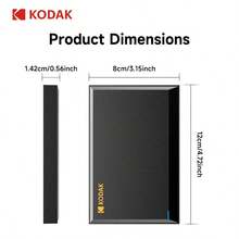 Hard Drive Portabel Kodak P190 500GB/1TB – Termasuk Kabel Data SuperSpeed USB-A (5Gbps), Pencadangan Sekali Klik, Ringan & Tahan Lama, Pasang dan Mainkan, Kompatibel dengan PC, TV, PS4, dan Router - View 4
