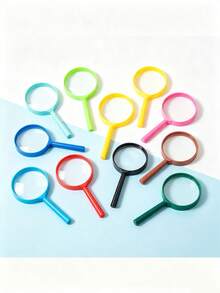 1/3/5/10pcs Colorful Handheld Magnifying Glass, Portable Lens For Science Exploration, Outdoor Observation, Party Entertainment And Detailed Inspection - No Charging Required, Random Colors Best Gifts - Black - View 2